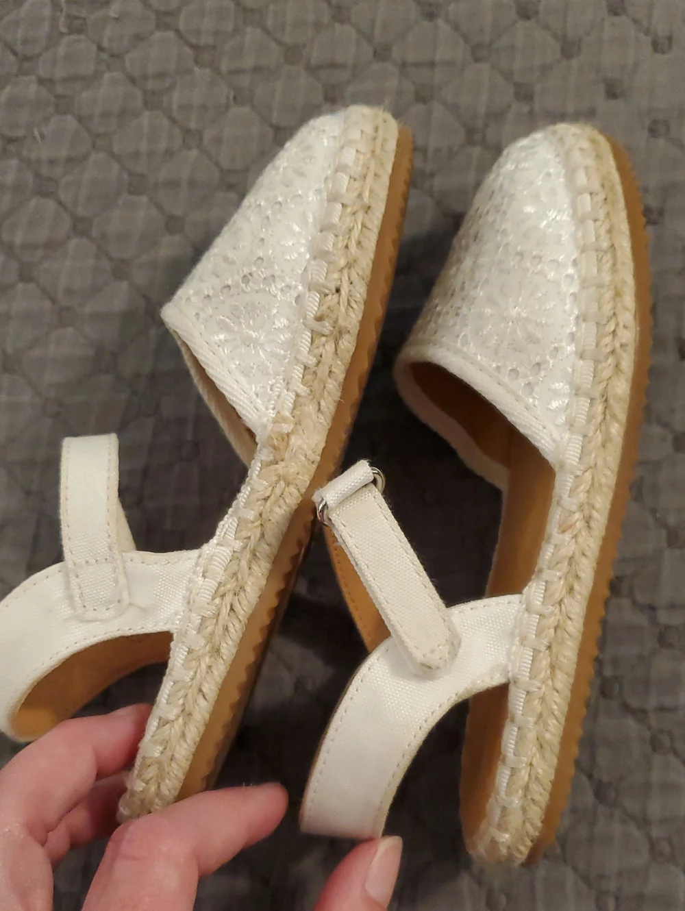Cat & Jack White Lace Espadrilles Size 10